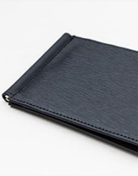 JEAN ROUSSEAU PARIS | Calf Money Clip Wallet | Navy