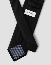 ETON | Basketweave Silk Tie | Black