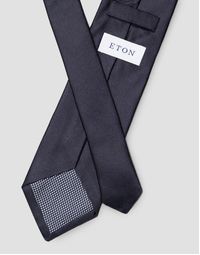 ETON | Basketweave Silk Tie |  Navy Blue