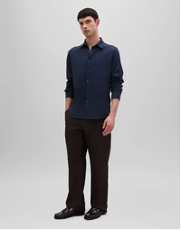 Garment Dyed Cotton Jersey Shirt Navy (M)