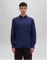 Sedici Lightweight Linen Shirt With Pocket Blue (39)