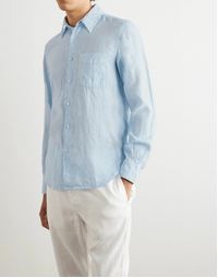 Sedici Linen Shirt With Pocket Sky Blue (40)