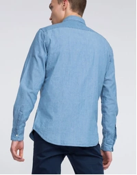 Sedici Cotton Chambray Shirt Medium Denim (39)