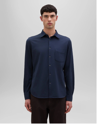 Garment Dyed Cotton Jersey Shirt Navy (M)