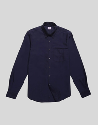 Oxford Cotton Shirt with Button-Down Collar Navy (39)