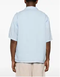 Ago Camp Collar Linen Shirt Sky Blue (S)