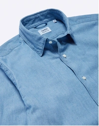 Sedici Cotton Chambray Shirt Medium Denim (39)