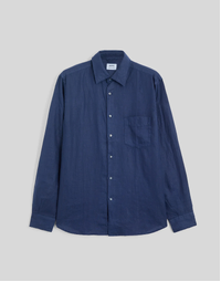 Sedici Lightweight Linen Shirt With Pocket Blue (39)