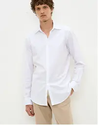 Genova Classic Cotton Shirt T4315 Bianco (S)