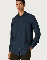 Genova Cotton Viscose Shirt T0102 Dark Blue (M)