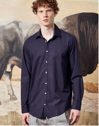 Genova Classic Cotton Shirt T4553 Dark Blue (S)