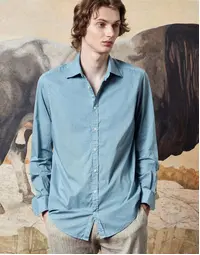 Genova Classic Cotton Voile Shirt T0278 Polvere (S)