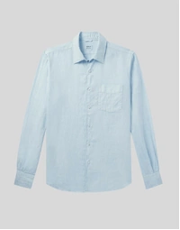 Sedici Linen Shirt With Pocket Sky Blue (40)