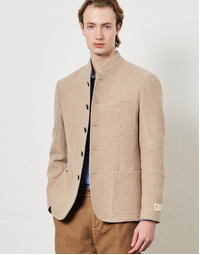 Gstaad Herringbone Tweed Jacket T1123 Natural (48)