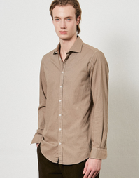 Canary Round Collar Cotton Shirt T4636 Rusk (S)