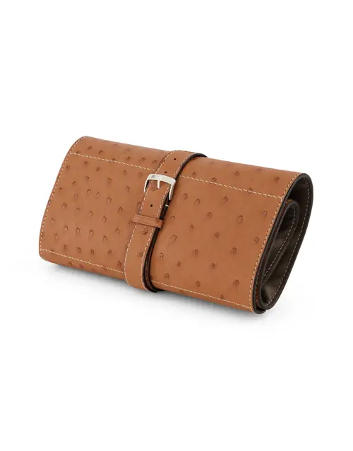 JEAN ROUSSEAU PARIS | Leather Watch Roll | Tan