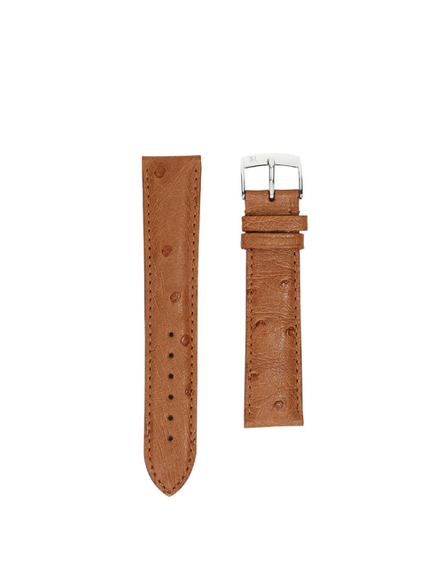 JEAN ROUSSEAU PARIS | Ostrich Watch Strap 5 Width 18/16 Tan