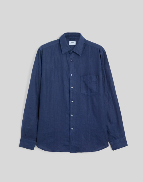 ASPESI | Linen Shirt With Pocket | Blue