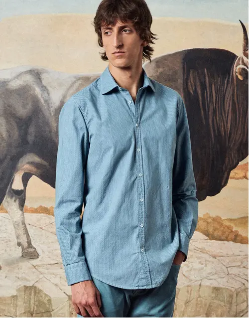 MASSIMO ALBA | Canary Cotton Shirt | Sea Green