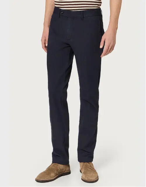 MASSIMO ALBA | Winch2 Cotton Panama Trousers | Blue